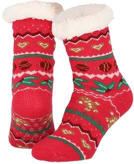 Apollo Dames home socks kerst huissokken kerstsokken Rood - One size