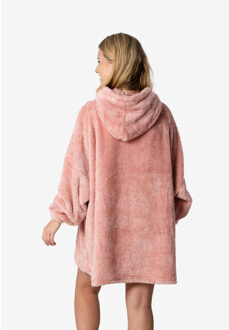 Apollo Dames huggle fleece hoodie loungewear incl capuchon Roze - One size