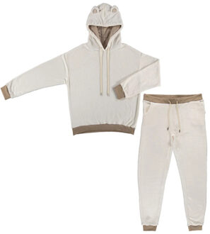 Apollo Dames huispak loungewear fleece incl capuchon Beige - S / M