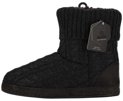 Apollo Dames pantoffels kabel patroon antraciet Veelkleurig - 37-38