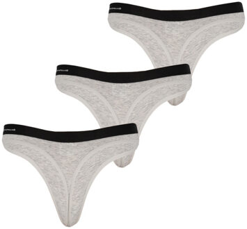 Apollo Dames string bamboe 3-pack - maat L Grijs