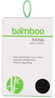Apollo Dames string bamboe 3-pack Zwart - M