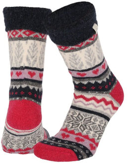 Apollo Dames wollen huissokken met ijssterren Roze - 35-38