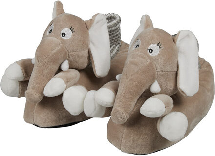 Apollo Dieren sloffen/pantoffels olifant - peuters - Pluche dierensloffen olifantenkop
