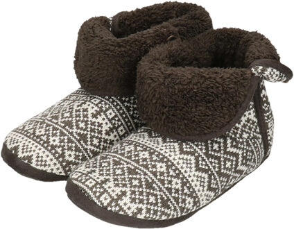 Apollo Donkergrijs/witte laars pantoffels/sloffen winter print voor heren/volwassenen 45-46 - sloffen - kinderen