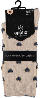 Apollo Fashion sokken dames hartjes stippen sterren print - maat One size Blauw