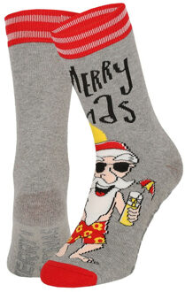 Apollo foute kerstsokken voor heren Merry Xmas Grijs