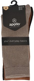 Apollo Glitter Socks 3-pack Middel Bruin Middelbruin - 35-42