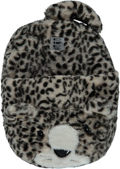 Apollo Grote panter/luipaard voetenwarmer slof voor jongens/meisjes/kinderen - Voetenwarmers Beige