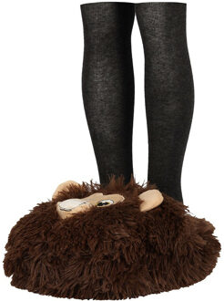 Apollo Grote voetenwarmer slof - aap - bruin - one size - 30 x 27 cm - polyester
