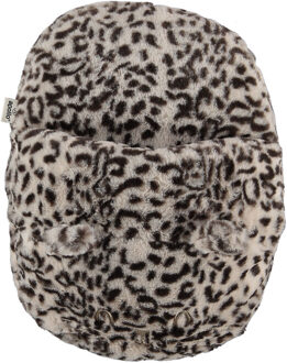 Apollo Grote voetenwarmer slof cheetah print creme one size 30 x 27 cm - Voetenwarmers Crème