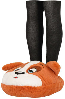 Apollo Grote voetenwarmer slof - hond - bruin - one size - 30 x 27 cm - polyester