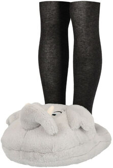 Apollo Grote voetenwarmer slof - olifant - grijs - one size - 30 x 27 cm - polyester