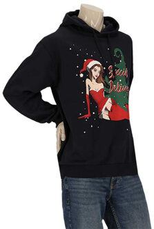 Apollo Heren foute kersttrui hoodie foute kerst print donker Blauw - L