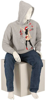 Apollo Heren foute kersttrui hoodie foute kerst print - maat L Grijs