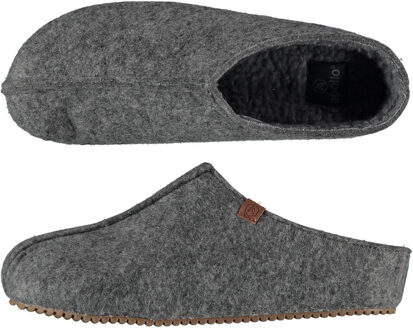 Apollo Heren instap slippers/pantoffels grijs maat 43-44 - Sloffen - volwassenen