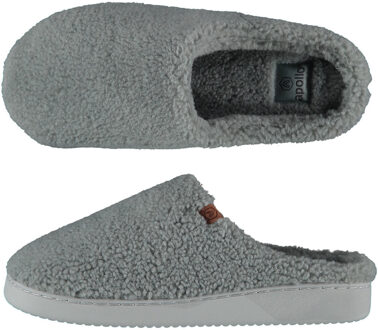 Apollo Heren instap slippers/pantoffels teddy wol grijs maat 41-42 - Sloffen - volwassenen