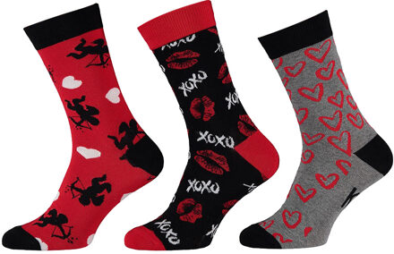 Apollo Heren sokken hartjes valentijn giftbox Print / Multi - One size