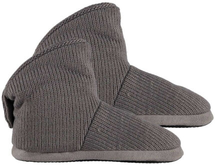 Apollo Hoge pantoffels/sloffen - dames - grijs - gebreid - huissloffen