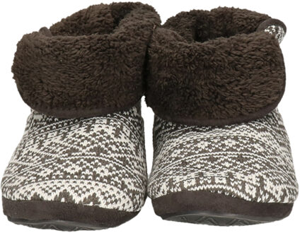 Apollo Hoge pantoffels/sloffen Folklore - gebreid - dames - donkergrijs - 41-42