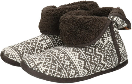 Apollo Hoge pantoffels/sloffen Folklore - gebreid - kinderen - donkergrijs - 41-42