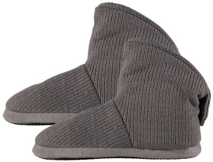 Apollo Hoge pantoffels/sloffen - kinderen - grijs - gebreid - huissloffen