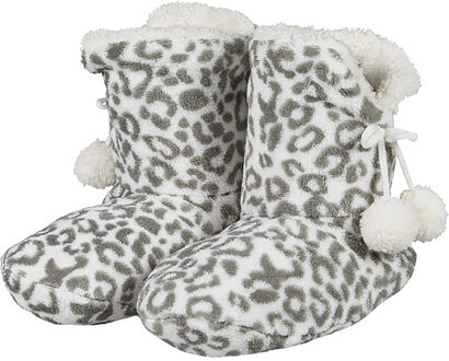 Apollo Hoge sloffen/pantoffels - Dieren luipaard print - dames - Pluche - dierensloffen panterprint