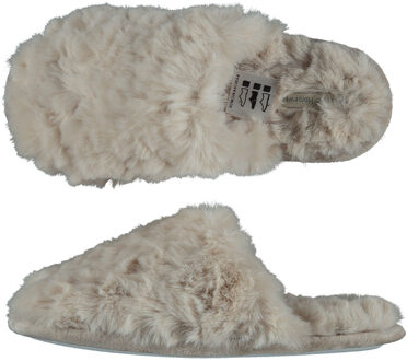 Apollo Instap slippers/pantoffels Fluffy - dames - beige - maat 39-40 - huissloffen 39/40