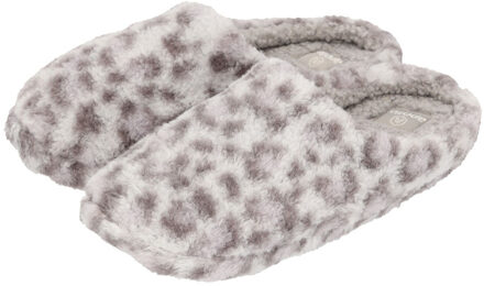 Apollo Instap sloffen - lichtgrijs - luipaard print - pantoffels - antislip zool 41-42