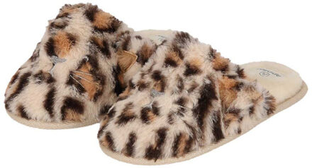 Apollo Instap sloffen/pantoffels - luipaard print - maat 31-32 - kinderen - meisjes slippers - 33