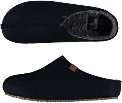 Apollo instappers slippers/pantoffels - blauw - heren - maat 45-46 - polyester - rubber zool - 45/46