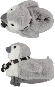 Apollo Kinder dieren pantoffels/sloffen pinguin grijs maat 31-32 - 31/32