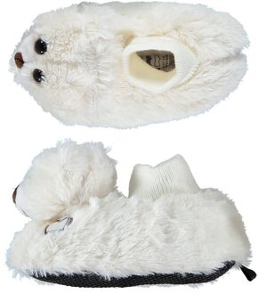 Apollo Kinder dieren pantoffels/sloffen witte beer