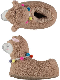 Apollo Kinder sloffen alpaca / lama - dieren pantoffels - taupe - maat 25-26 - 25/26