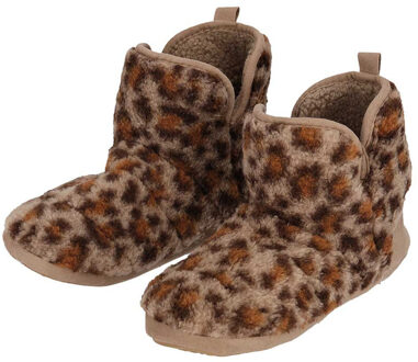 Apollo kindersloffen - luipaard - donkerbruin - pantoffels - met antislip - voor kinderen - One size;;;