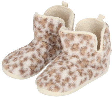 Apollo kindersloffen - luipaard - lichtbruin - pantoffels - met antislip - voor kinderen - One size;;;