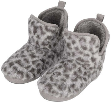 Apollo kindersloffen - luipaard - lichtgrijs - pantoffels - met antislip - voor kinderen - One size;;;