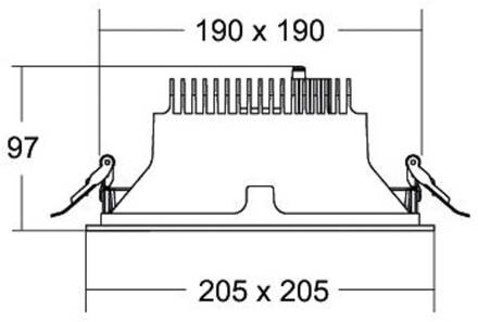 Apollo Maxi facet geslepen, hoekig, DALI 3.000K zwart