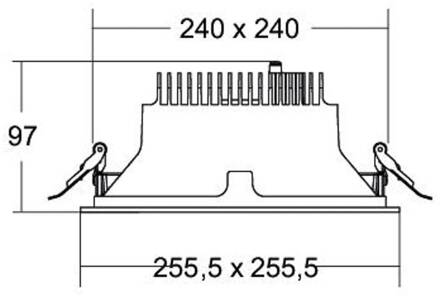 Apollo Mega, glad, hoekig, 3.000 K, zwart