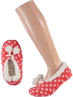 Apollo Meisjes ballerina sloffen/pantoffels roze met witte stippen maat 31-33 - sloffen - kinderen