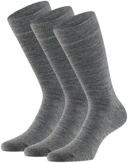 Apollo Merinowollen Sokken 3-pack Medium Grey Melange-43/46 - 43/46