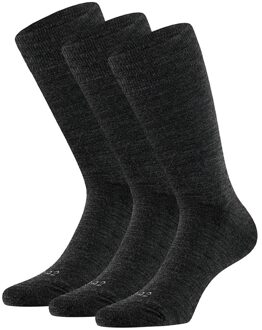 Apollo Merinowollen Sokken Badstof Zool 3-pack Antraciet-35/38 - 35/38