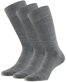 Apollo Merinowollen Sokken Badstof Zool 3-pack Medium Grey Melange-39/42 - 39/42