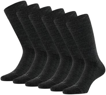 Apollo Merinowollen Sokken Badstof Zool 6-pack Antraciet-43/46 - 43/46