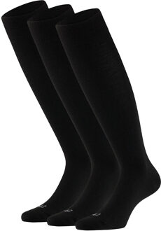 Apollo Merinowollen Sokken Kniehoogte 3-pack Zwart-43/46 - 43/46