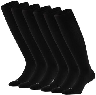 Apollo Merinowollen Sokken Kniehoogte 6-pack Zwart-39/42 - 39/42