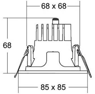 Apollo Micro, glad, hoekig, 3.000 K, zilver