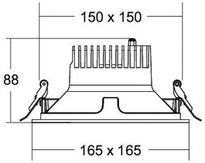 Apollo Midi facet hoekig DALI, 3.000 K, zwart