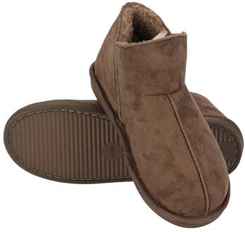 Apollo Pantoffels Heren Boots Suede Taupe-41/42 Bruin - 41/42