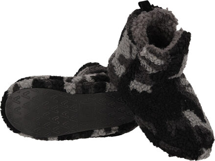 Apollo Pantoffels / sloffen camouflage - army grijs - kinderen - maat 33-34 - hoog model - legerprint - 33/34